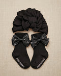 Baby Knitted Turban Hat & Bow Socks Set