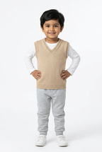 V-neck with hand Knitted, crochet