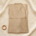 V-neck with hand Knitted, crochet