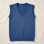 Royal blue knitted sleeveless V-neck vest