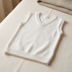 V-neck with hand Knitted, crochet